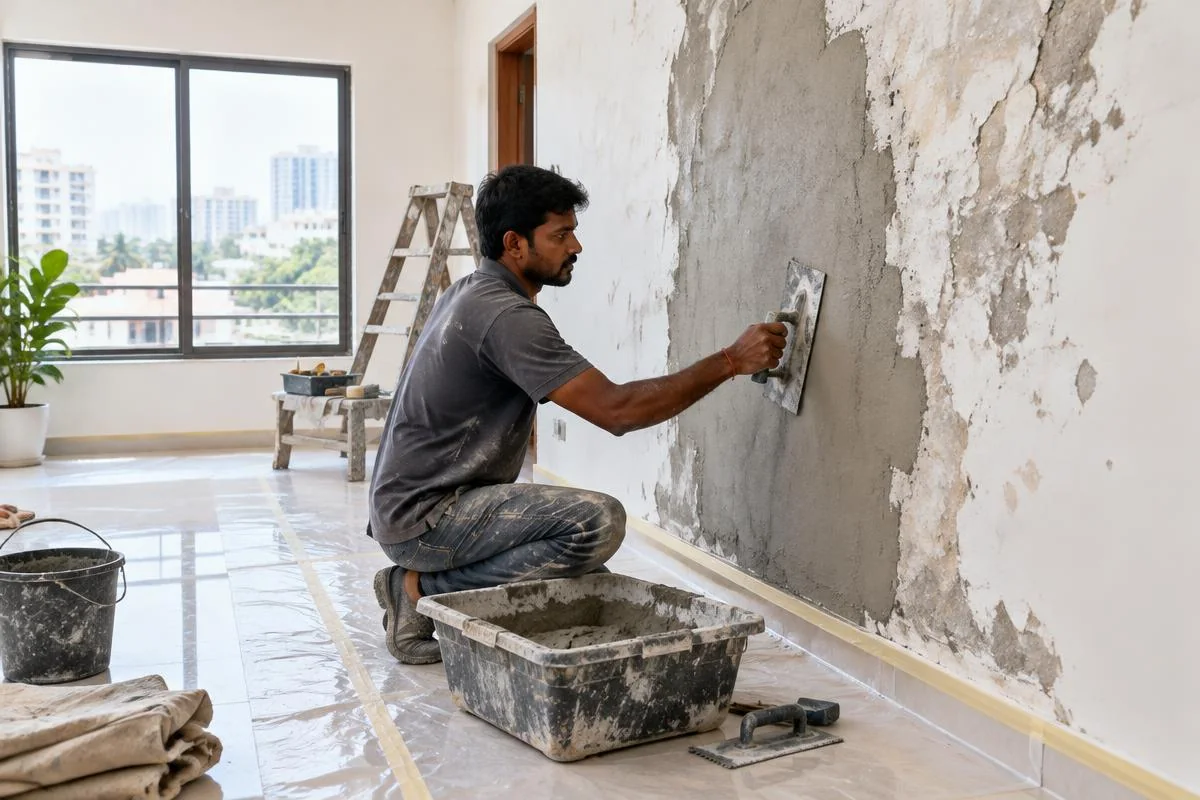 careful wall restoration during a home renovation